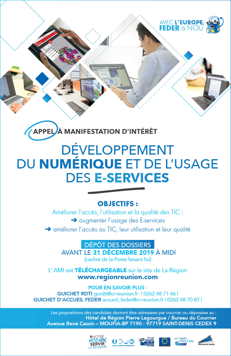 AMI  Développement du numérique et de l’usage des Eservices  Région