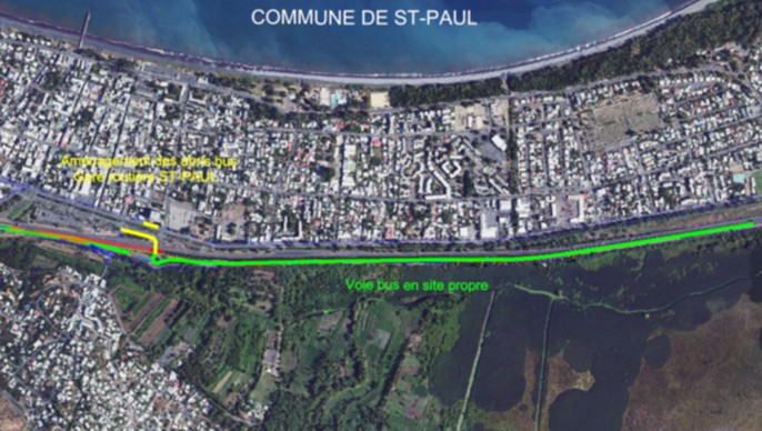 Plan de situation gare routière Saint-Paul